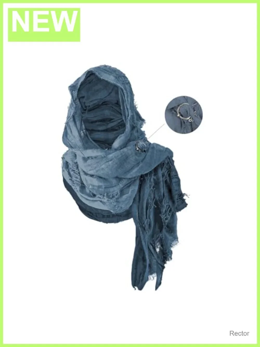 Hooded Shawl with Viking Brooch Medieval Cloak Renaissance Costume Cape Cotton